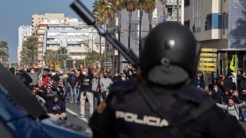 Una imagen de archivo de la huelga del metal en Cádiz en 2021