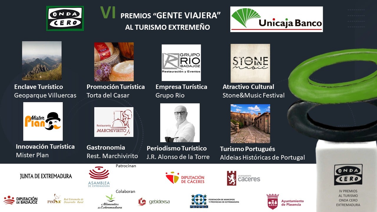 El jueves se entregan los VI Premios Gente Viajera al Turismo Extremeño El jueves se entregan los VI Premios Gente Viajera al Turismo Extremeño