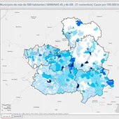 Mapa de la evolución del covid en CLM Mapa de la evolución del covid en CLM