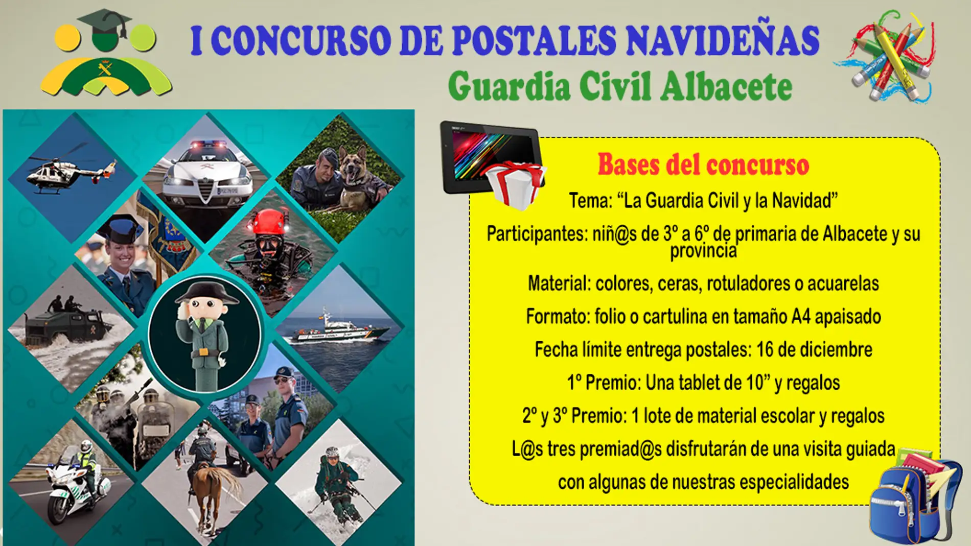 La Guardia Civil organiza un concurso de postales navideñas 
