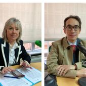 María José Ortega, Alcaldesa de Aguilar de Campoo y Alberto Arzúa de UCE Palencia