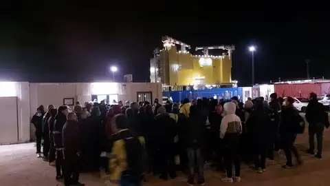 Paros esta mañana en la puerta de Dragados Paros esta mañana en la puerta de Dragados