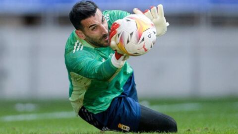 Tomeu Nadal, en un entrenamiento con el Real Oviedo