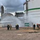 Bomberos actuando en el simulacro de Puertollano Bomberos actuando en el simulacro de Puertollano