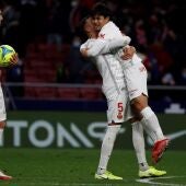 Los jugadores del Mallorca celebrando un gol ante el Atleti