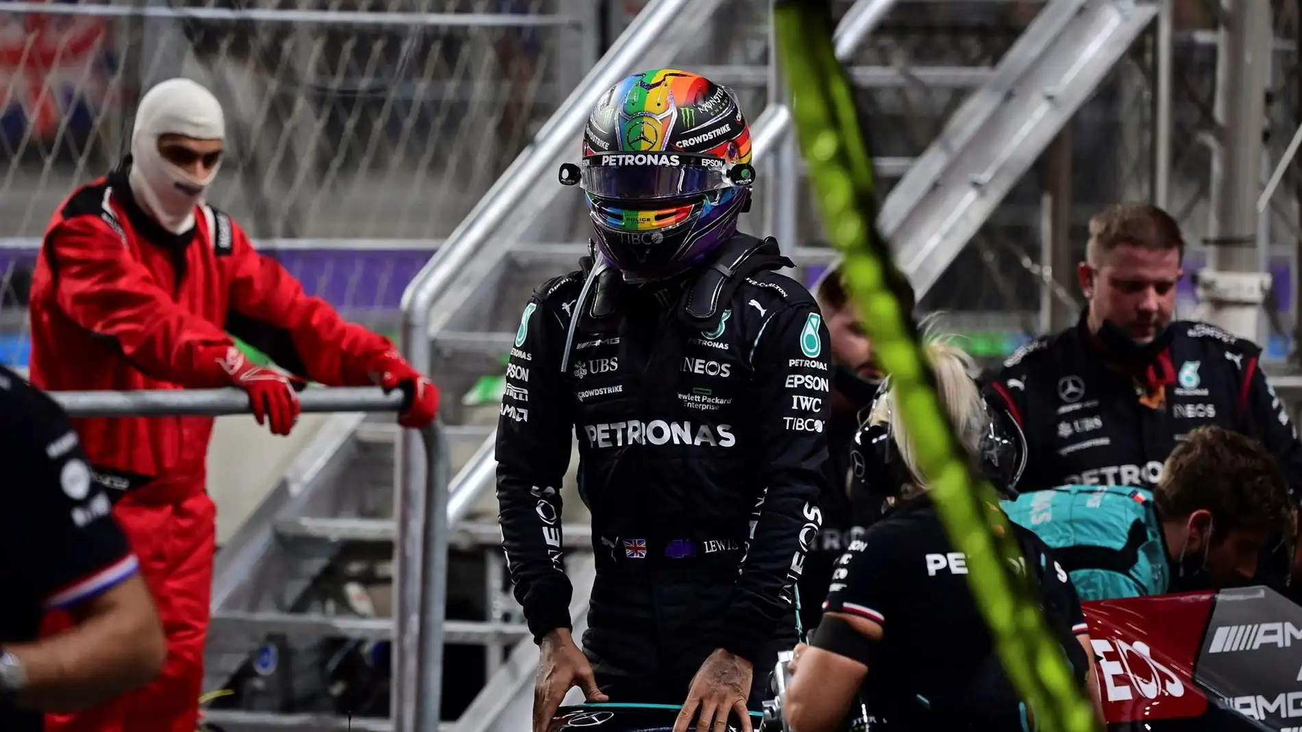 Lewis Hamilton en la carrera de Fórmula 1