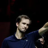 El tenista ruso Daniil Medvedev tras ganar la Copa Davis El tenista ruso Daniil Medvedev tras ganar la Copa Davis