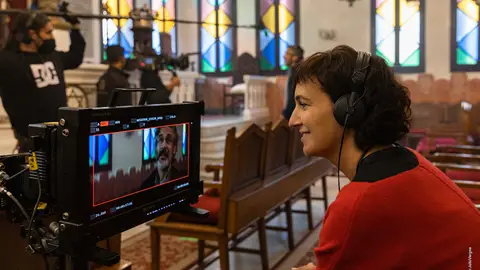La directora Violeta Salama, durante el rodaje de la película 'Alegría' La directora Violeta Salama, durante el rodaje de la película 'Alegría'
