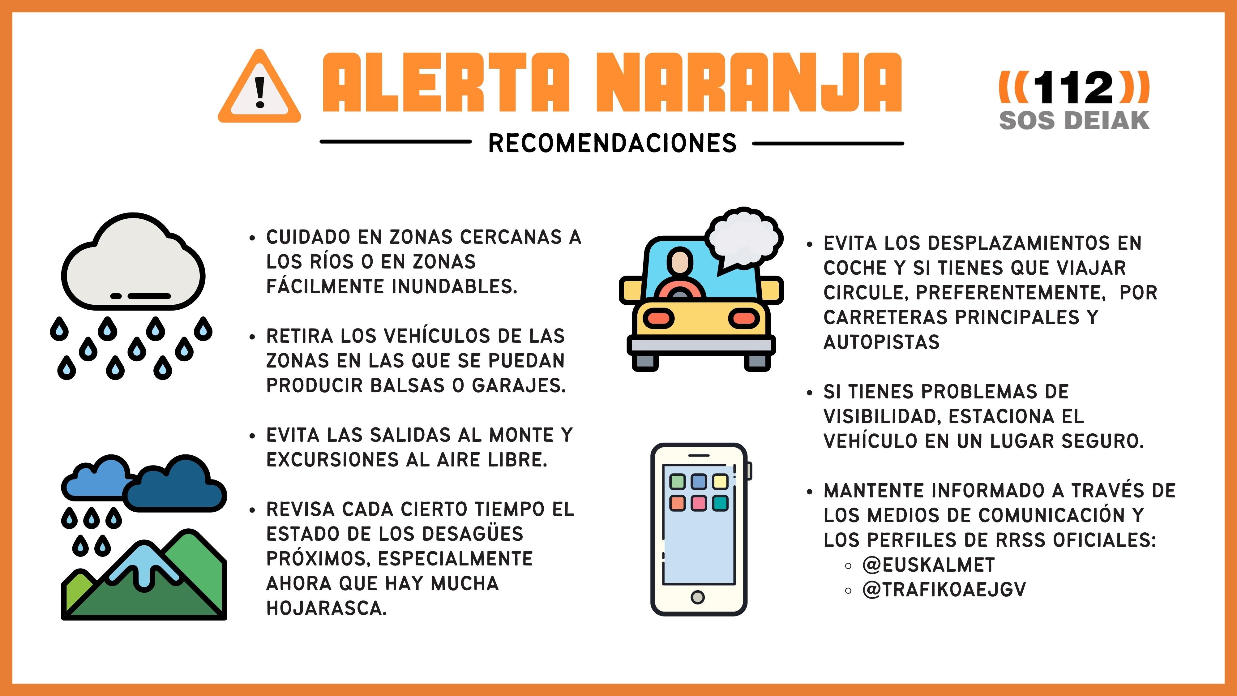 Euskadi, de nuevo, en alerta naranja por precipitaciones Euskadi, de nuevo, en alerta naranja por precipitaciones