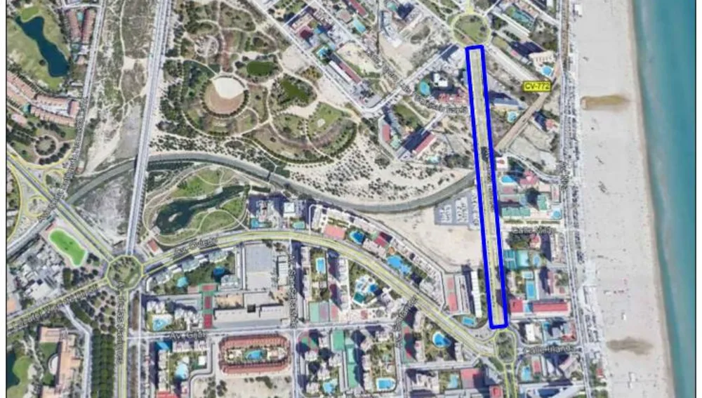 En azul, la zona de actuación En azul, la zona de actuación