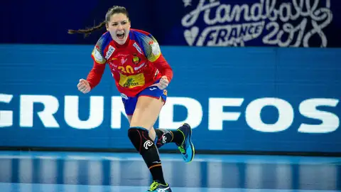Sole López, con la selección española de balonmano Sole López, con la selección española de balonmano