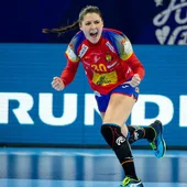 Sole López, con la selección española de balonmano Sole López, con la selección española de balonmano
