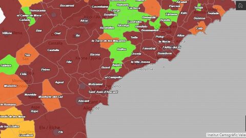 Casi toda la comarca de l´Alacantí está en riesgo extremo Casi toda la comarca de l´Alacantí está en riesgo extremo