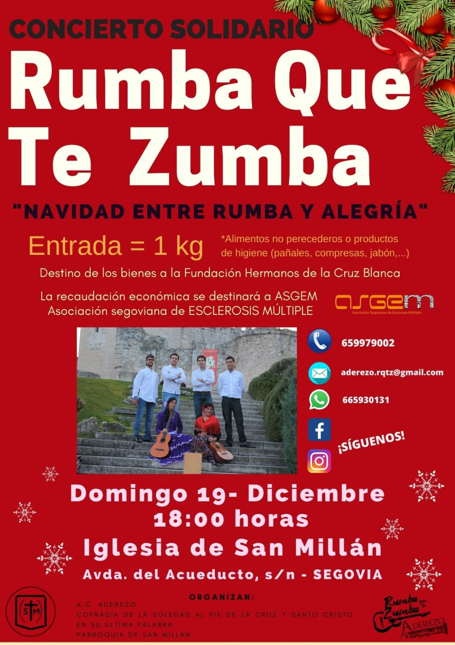 La Cofradía de San Millán organiza este domingo un concierto Solidario con ‘Rumba que te zumba’ La Cofradía de San Millán organiza este domingo un concierto Solidario con ‘Rumba que te zumba’