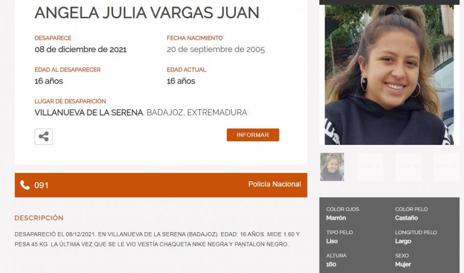 Desaparece una menor de 16 años de Villanueva de la Serena Desaparece una menor de 16 años de Villanueva de la Serena