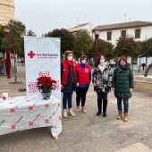 Mesa de Cruz Roja en la Plaza de España