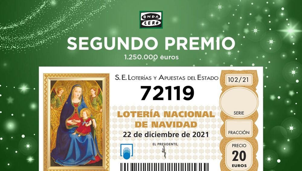 72,119, second prize in the 2021 Christmas Lottery