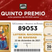 89.053, sexto quinto premio de la Lotería de Navidad 2021