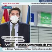 López Miras descarta implantar el toque de queda y aboga por medidas estatales para evitar colapso hospitalario