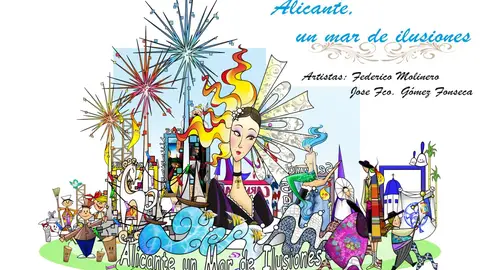 Dibujo de la Hoguera que se plantará en Zaragoza Dibujo de la Hoguera que se plantará en Zaragoza