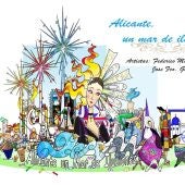 Dibujo de la Hoguera que se plantará en Zaragoza