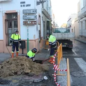 Trabajadores en la calle en Puerto Real Trabajadores en la calle en Puerto Real