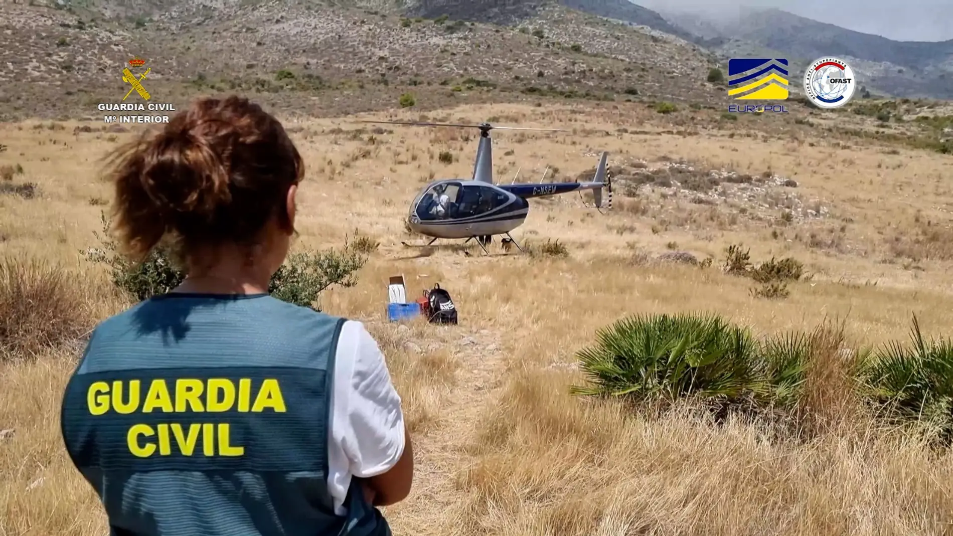 Uno de los helicópteros en los que la organización introducía la droga en España