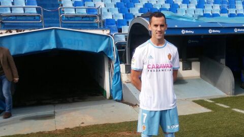 Miguel Linares cuando jug&oacute; en el Real Zaragoza