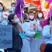 Concentración de trabajadoras de ayuda a domicilio que se celebró en enero Concentración de trabajadoras de ayuda a domicilio que se celebró en enero