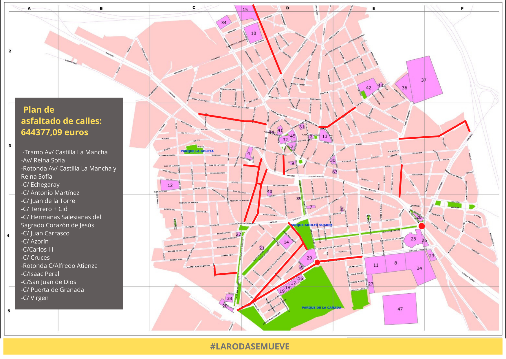 El Plan de Asfaltado de La Roda reparará 17 tramos de calle en los próximos 6 meses El Plan de Asfaltado de La Roda reparará 17 tramos de calle en los próximos 6 meses