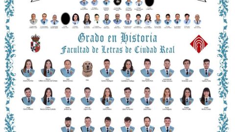 Orla en la que aparece la perra guía "Desi" Orla en la que aparece la perra guía "Desi"