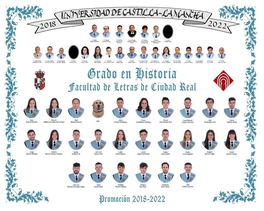 Abel y Su perra guía Desi protagonistas de la última promoción de Historia en la UCLM Abel y Su perra guía Desi protagonistas de la última promoción de Historia en la UCLM