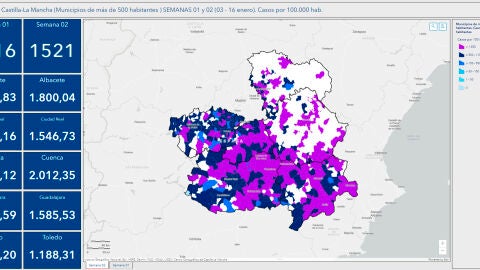 Incidencia de la covid en las provincias de CLM Incidencia de la covid en las provincias de CLM