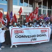 Concentración de las trabajadoras en el Plaza Mayor de Ciudad Real Concentración de las trabajadoras en el Plaza Mayor de Ciudad Real