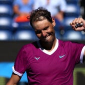 Rafa Nadal celebra su victoria ante Adrian Mannarino en el Open de Australia