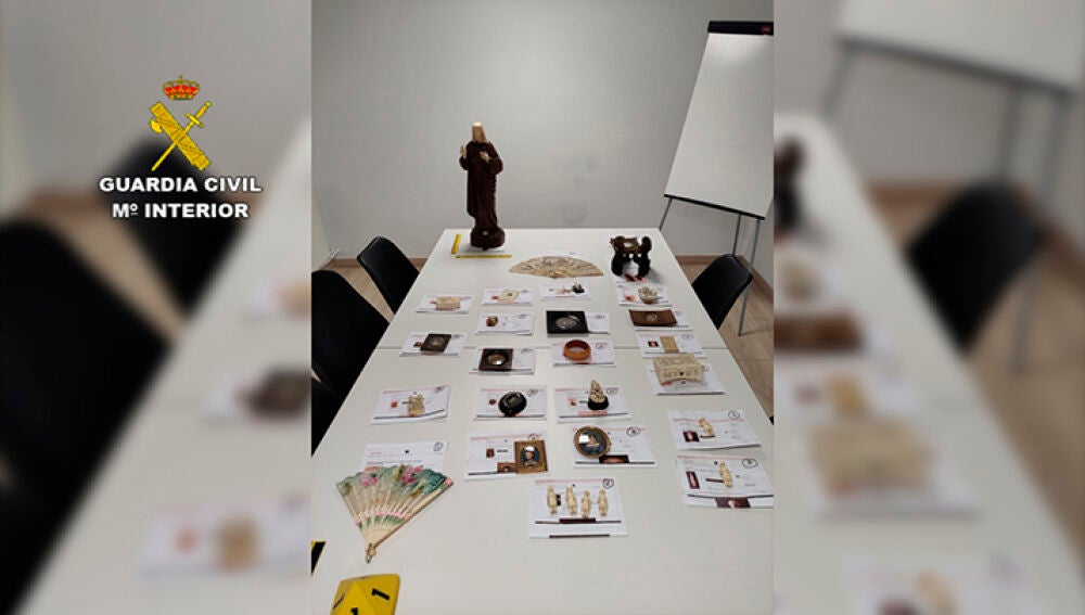 Piezas incautadas por la Guardia Civil