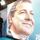 El candidato del Partido Popular a la presidencia de Castilla y León, Alfonso Fernández Mañueco, durante el acto de inicio de campaña que los populares han celebrado hoy jueves en Valladolid. 
