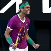 Imagen del tenista español Rafa Nadal durante un partido del Open de Australia 