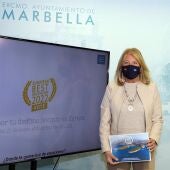 La alcaldesa de Marbella, Ángeles Muñoz, este lunes en una rueda de prensa.