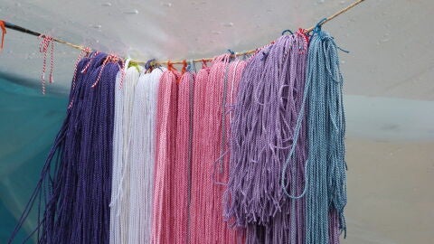 Imagen de los puestos de cordones de San Blas