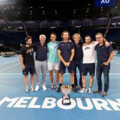 El equipo de Rafa Nadal tras el Open de Australia