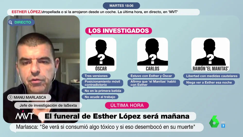 Manu Marlasca habla sobre los tres sospechosos del caso de Esther López