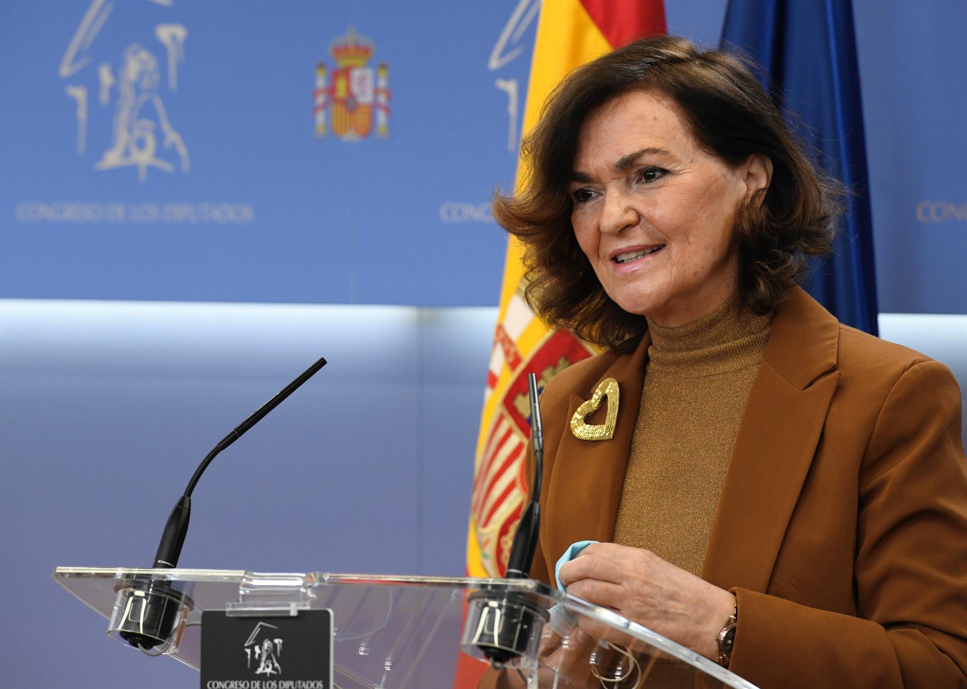 Carmen Calvo, sobre la investigación de abusos por parte de la Iglesia: "No nos interesa la politización, pensamos en las víctimas" Carmen Calvo, sobre la investigación de abusos por parte de la Iglesia: "No nos interesa la politización, pensamos en las víctimas"