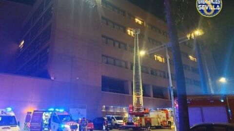 Los bomberos trabajan en la extinción del incendio 