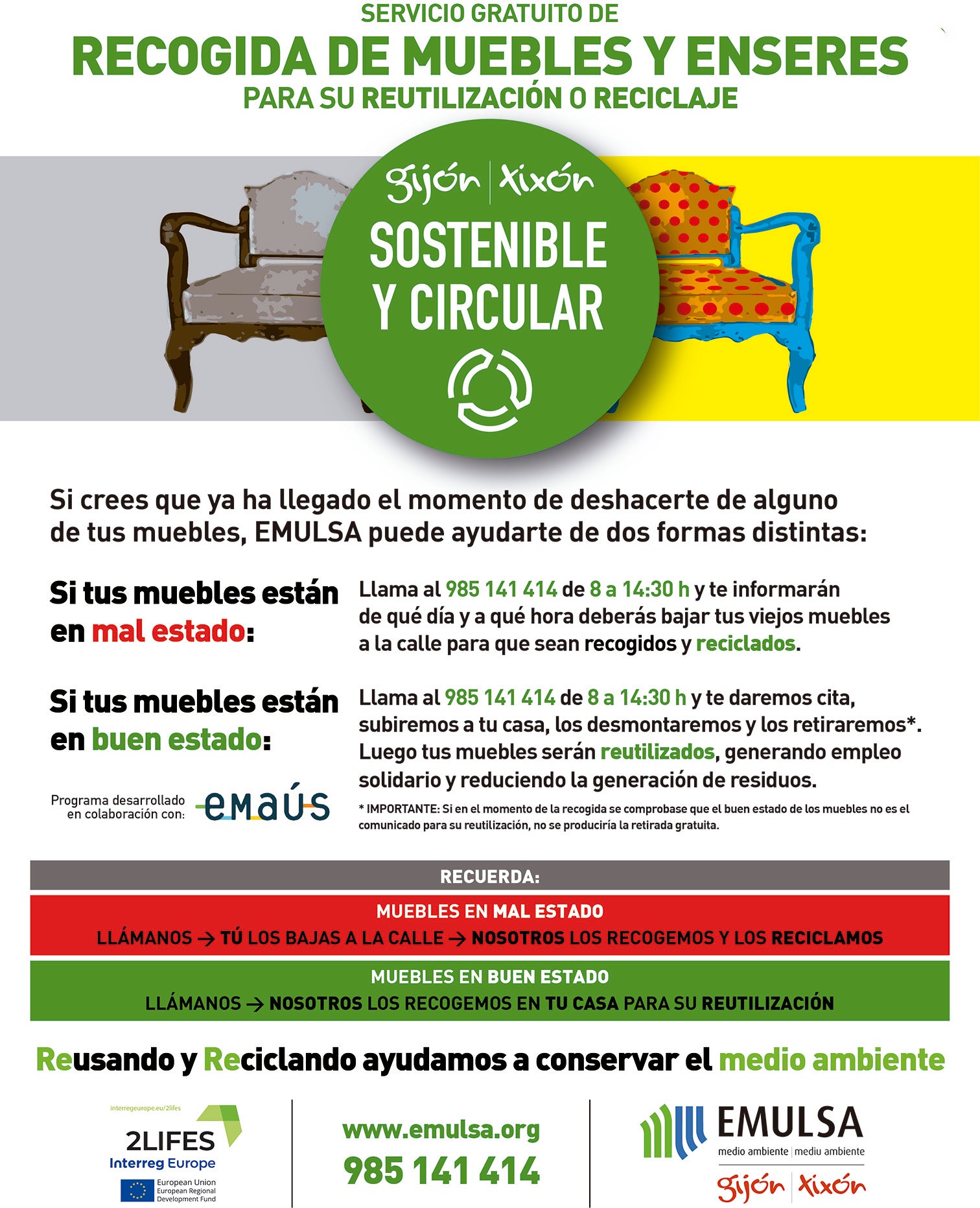 Emulsa recogió más de 52.000 muebles el año pasado Emulsa recogió más de 52.000 muebles el año pasado