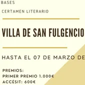 El Ayuntamiento de San Fulgencio publica las bases y la convocatoria para su certamen literario de 2022 El Ayuntamiento de San Fulgencio publica las bases y la convocatoria para su certamen literario de 2022
