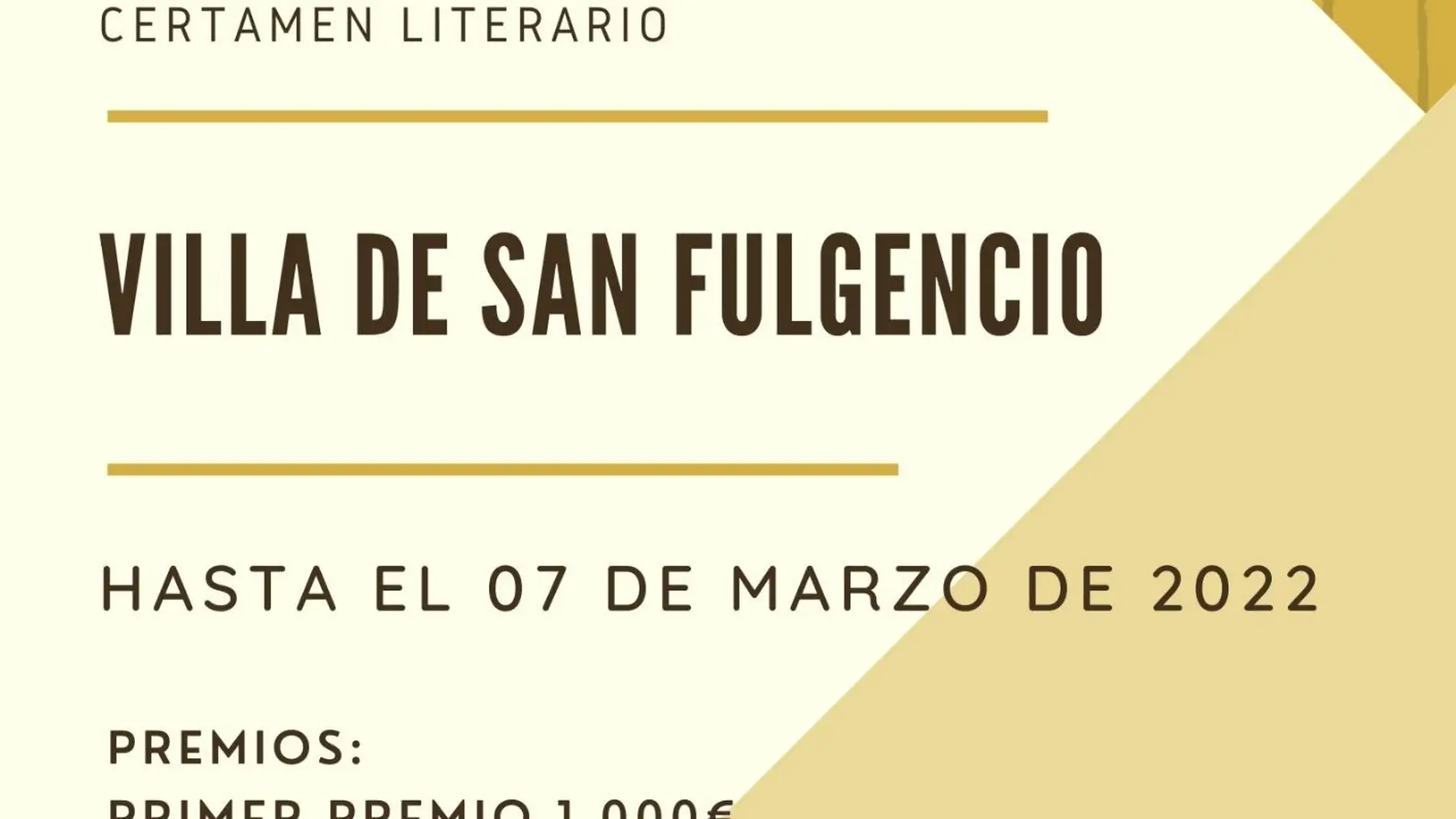 El Ayuntamiento de San Fulgencio publica las bases y la convocatoria para su certamen literario de 2022 