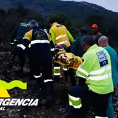 Momento del rescate del herido Momento del rescate del herido