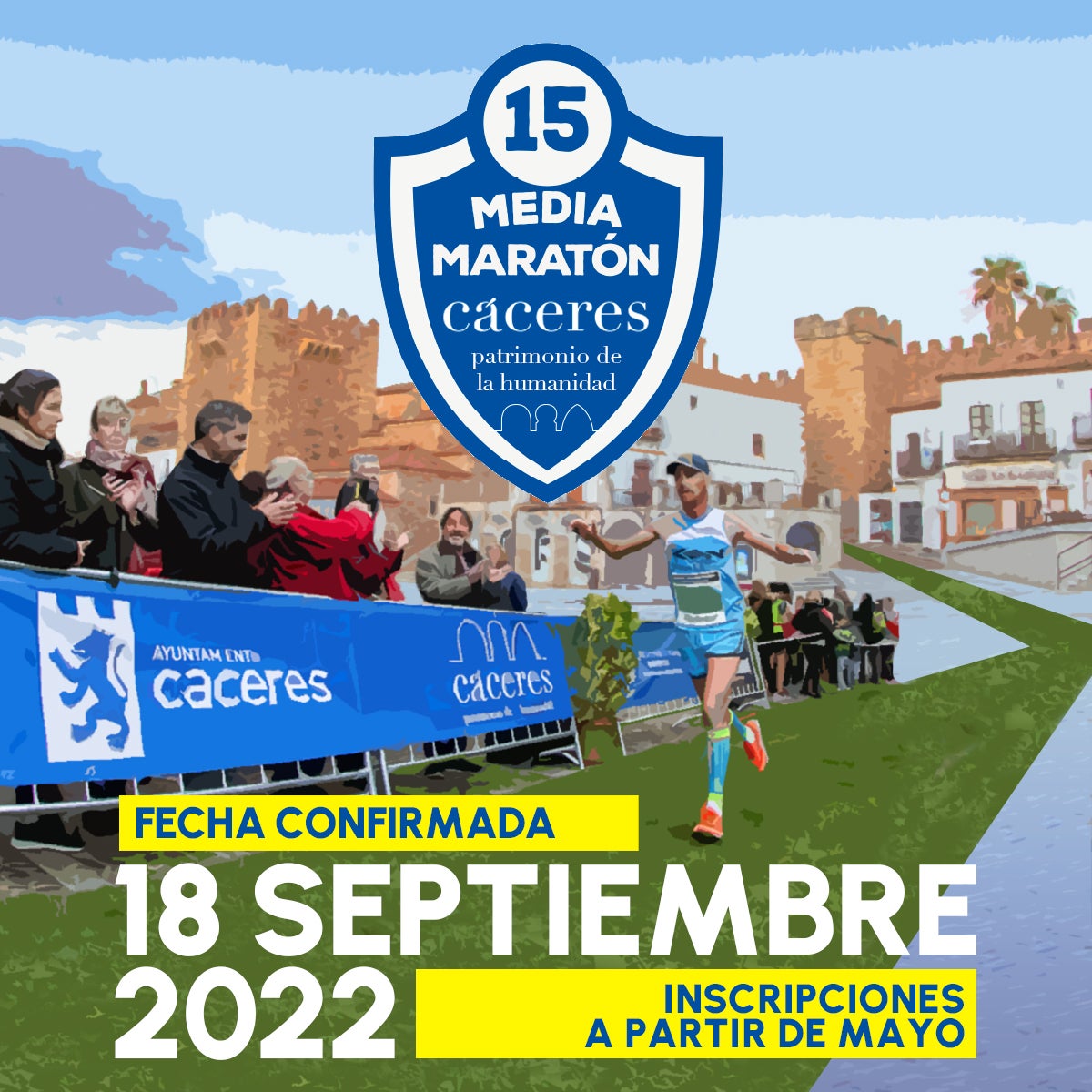La XV Media Maratón ‘Cáceres Patrimonio de la Humanidad’ será el 18 de septiembre La XV Media Maratón ‘Cáceres Patrimonio de la Humanidad’ será el 18 de septiembre