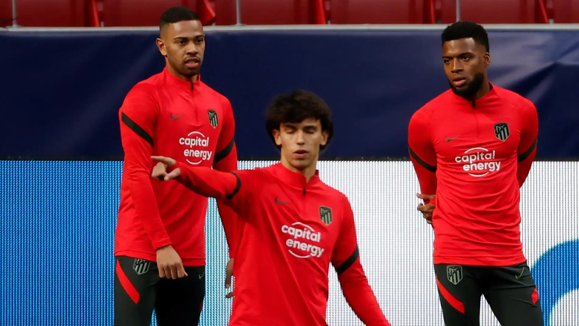 Lodi, Joao Félix y Lemar, en el entrenamiento del Atlético de Madrid